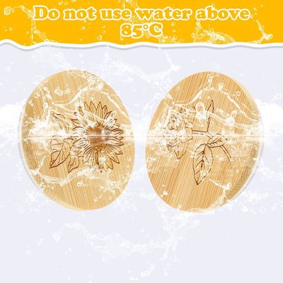 Ξύλινα απλό χρώμα μπαμπού βάζο κάλυμμα με σιλικόνη σφραγιστικά δαχτυλίδια Εύκολο ανοιχτό άκρο σχεδιασμό