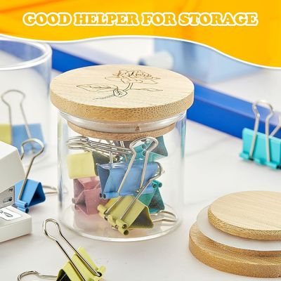 Ξύλινα απλό χρώμα μπαμπού βάζο κάλυμμα με σιλικόνη σφραγιστικά δαχτυλίδια Εύκολο ανοιχτό άκρο σχεδιασμό