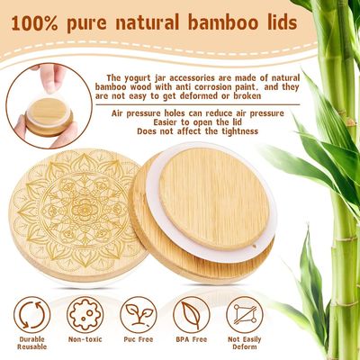 Φρέσκο στυλ 12 τεμάχια ξύλινα βάζα απλού χρώματος για κεριά γυαλί γιαγούρτι βάζα Κέπα Κέπα ξύλινο