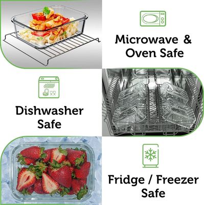 Εύκολο 4 συσκευασία γυάλινα δοχεία αποθήκευσης τροφίμων με κάλυμμα από μπαμπού εύκολο ανοιχτό σχέδιο