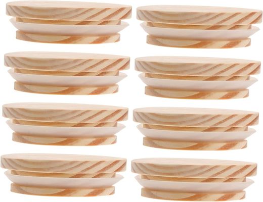 8Pcs ξύλινα κάλυμμα μπαμπού μη διάχυμα κερί γυάλινα βάζα αεροστεγή βάζα ξύλινα βάζα κάλυμμα