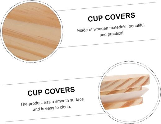 8Pcs ξύλινα κάλυμμα μπαμπού μη διάχυμα κερί γυάλινα βάζα αεροστεγή βάζα ξύλινα βάζα κάλυμμα