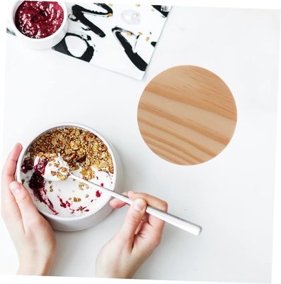 8Pcs ξύλινα κάλυμμα μπαμπού μη διάχυμα κερί γυάλινα βάζα αεροστεγή βάζα ξύλινα βάζα κάλυμμα