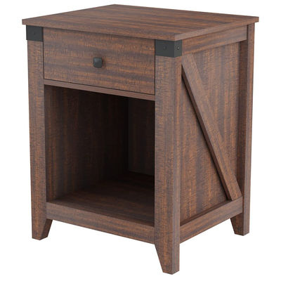 Μοντέρνο νυχτερινό τραπέζι αγροκτήματος με συρτάρι Ραστικό ξύλινο τραπέζι πλάι στο κρεβάτι 16 x 19 x 24 ίντσες