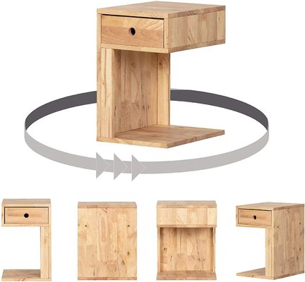 12.5 x 15.75 x 19.75 ίντσες Λακωμένο νυχτερινό τραπέζι με ένα συρτάρι ξύλινο τραπέζι στο κρεβάτι