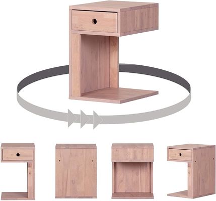 12.5 x 15.75 x 19.75 ίντσες Λακωμένο νυχτερινό τραπέζι με ένα συρτάρι ξύλινο τραπέζι στο κρεβάτι