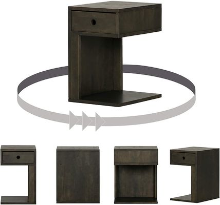 12.5 x 15.75 x 19.75 ίντσες Λακωμένο νυχτερινό τραπέζι με ένα συρτάρι ξύλινο τραπέζι στο κρεβάτι