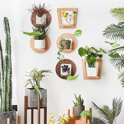 Εσωτερικό σταθμό φυτών ξύλινο κρεμάστρο φυτών Ραστικό ράφι με προσαρμοσμένο λογότυπο