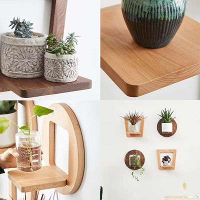 Εσωτερικό σταθμό φυτών ξύλινο κρεμάστρο φυτών Ραστικό ράφι με προσαρμοσμένο λογότυπο