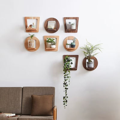 Εσωτερικό σταθμό φυτών ξύλινο κρεμάστρο φυτών Ραστικό ράφι με προσαρμοσμένο λογότυπο