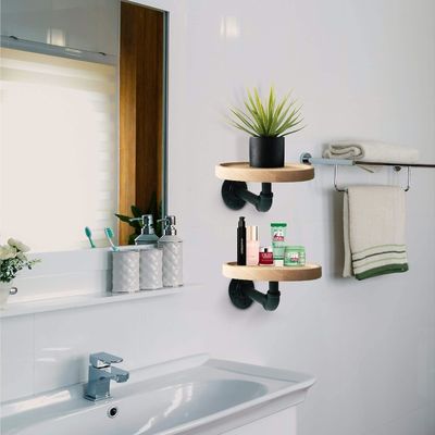 Εφοδιασμός ταχυδρομείου Μικρά στρογγυλά πλωτά στερεόχοινα ράφια γωνίας για διακόσμηση δωματίων οικιακής χρήσης