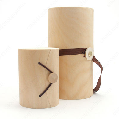 Χειροποίητο στρογγυλό μαλακό ξύλινο κουτί δώρων από φλοιό βερίκης με άλλο χειριστήριο εκτύπωσης