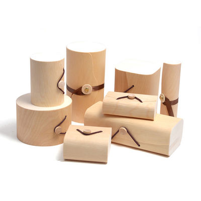 Χειροποίητο στρογγυλό μαλακό ξύλινο κουτί δώρων από φλοιό βερίκης με άλλο χειριστήριο εκτύπωσης