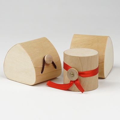 Χειροποίητο στρογγυλό μαλακό ξύλινο κουτί δώρων από φλοιό βερίκης με άλλο χειριστήριο εκτύπωσης