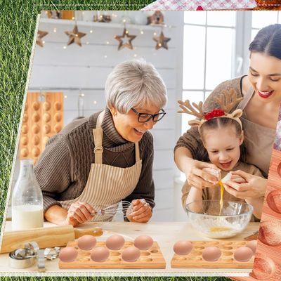 24 τρύπες αναστρέψιμο ξύλινο δισκοειδές δίσκο για αυγά