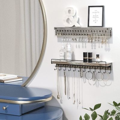 Προσαρμοσμένο χωριό αγροτικό ξύλινο σκουλαρίκι οθόνη και διαφανές ακρυλικό περιδέραιο τοίχος ορειβάτης κάλυψης