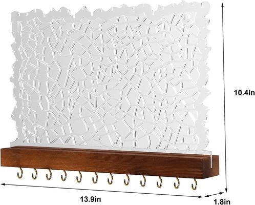 Λειτουργικό σχεδιασμό ξύλινο πλωτό ράφι Ακρυλικό σκουλαρίκι για προσαρμοσμένο λογότυπο
