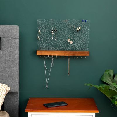 Λειτουργικό σχεδιασμό ξύλινο πλωτό ράφι Ακρυλικό σκουλαρίκι για προσαρμοσμένο λογότυπο