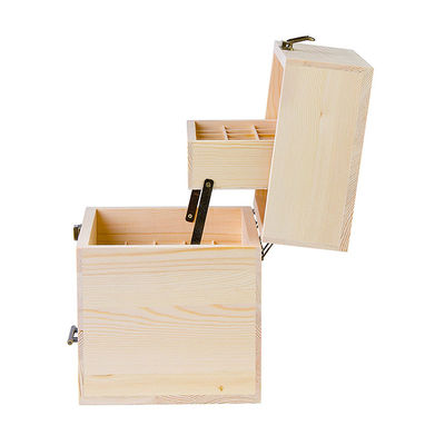 Πρακτικό κουτί αποθήκευσης αιθέριας ύλης ξύλου με διαχωριστικά από περιβαλλοντικό ξύλο