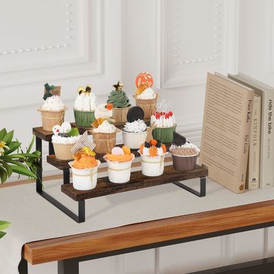 Δραστηριότητα ξύλινης οθόνης Σώστε χώρο 3 βαθμίδες Κουζίνα Αντιμέτρηση Μυροπινάκια Rack Οργανωτής