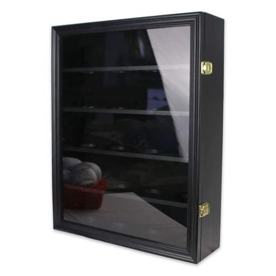 Ξύλινο και ακρυλικό μαύρο ντουλάπι για την αποθήκευση αθλητικών αναμνηστικών