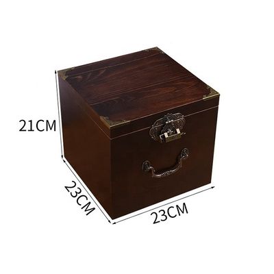 Προσαρμοσμένο λογότυπο Αποδεκτό Βιντέιζ στυλ ξύλινα κοσμήματα κουτί δώρο με κλειδαριά και κλειδί