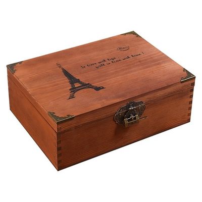 Επεξεργασία βιντέο στυλ προσαρμοσμένο μικρό ξύλινο γαμήλιο φωτογραφικό κουτί με κλειδαριά