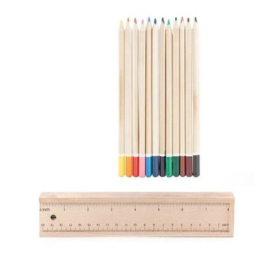 12 Χρωματιστά μολύβια ξύλινο κουτί μολύβια για φοιτητικά χαρτονομίσματα Προσαρμοσμένη παραγγελία αποδεκτή