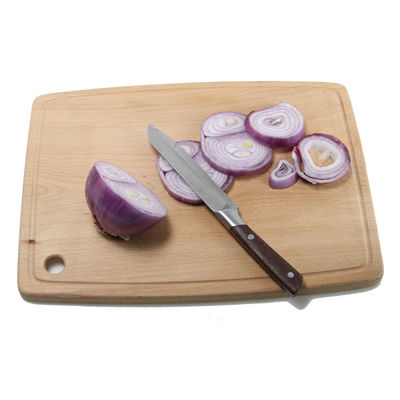 Λειτουργική και ανθεκτική πλάκα κοπής από στερεό ξύλο από σκαμνί με τυπωτικό χερούλι