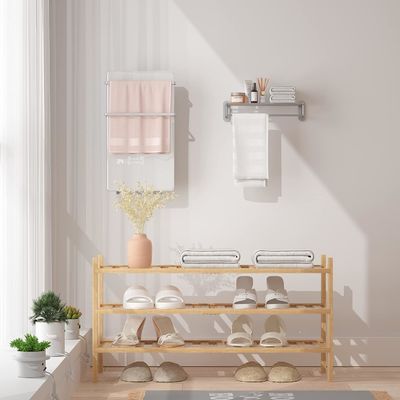 Πολυλειτουργικό 3-επίπεδο ράφι παπουτσιών από μπαμπού για προσαρμοσμένη αποθήκευση