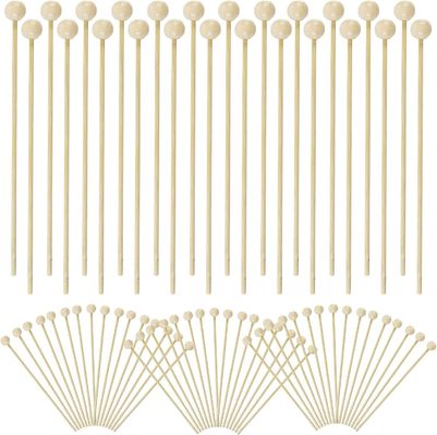 100PCS 6inch Rock Candy Stick με μπάλα ξύλο Swizzle Stick μοντέρνο και απλό σχεδιασμό