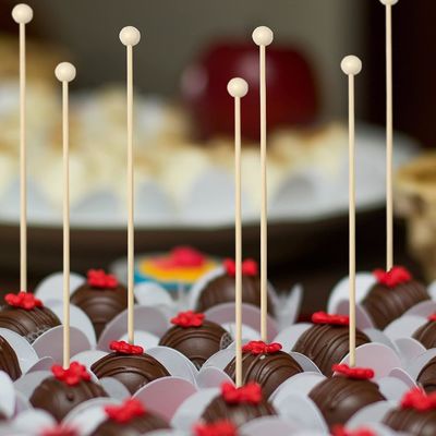 100PCS 6inch Rock Candy Stick με μπάλα ξύλο Swizzle Stick μοντέρνο και απλό σχεδιασμό