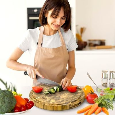 Προσαρμοσμένη εξυπηρέτηση 15 ιντσών ξύλινη κοπτική σανίδα με φιλικό προς το περιβάλλον σχεδιασμό και αυλή χυμού