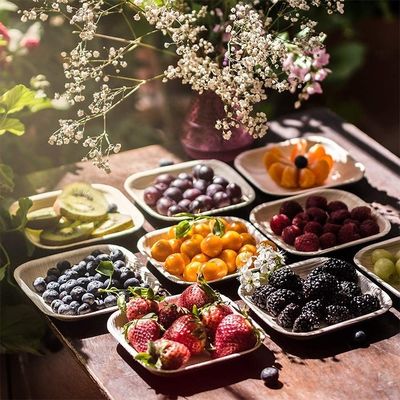 Ρομαντικό τετράγωνο βιοαποδομήσιμο Αρέκα Φυλλόφυλλο ξύλινο μπαμπού για μια φορά το πάρτι