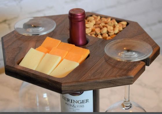 Κρατητής κρασιού από ξύλο με πλεονέκτημα μεγάλης ποσότητας φορητό δίσκο σερβίρισμα τροφίμων δίσκο μπουκάλι δίσκος