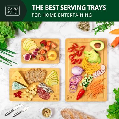 Εξαιρετικά μεγάλη πλακέτα κοπής από φυσικό μπαμπού με αυλακώσεις πετρελαίου