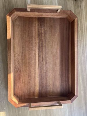 Προσαρμοσμένα σχέδια Μεγάλο ρουστίκ ξύλινο τετραγωνικό δίσκο για τραπέζι καφέ