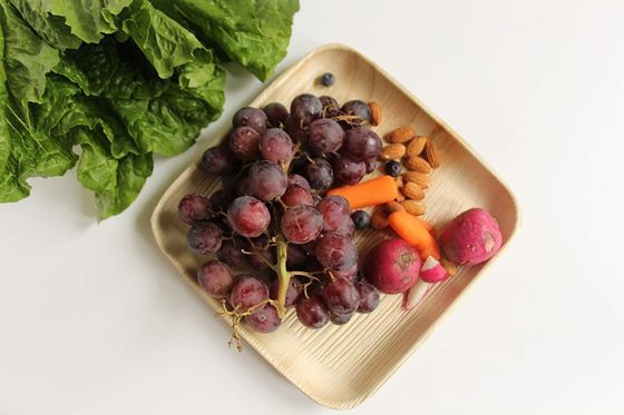 Βυθισμένες πλάκες φύλλων φοινικιών Αποσυσκευάσιμος μπαμπού στυλ 6" 8'10" τετράγωνο 25pk Eco Friendly