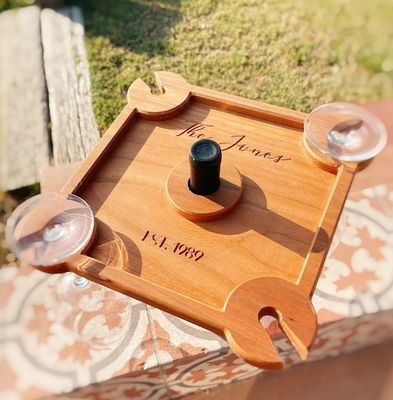 Προσαρμοσμένο λογότυπο κρατητήρα κρασιού τροφή σερβίροντας δίσκο με όρθιο τύπο μπουκάλι κρασιού Caddy