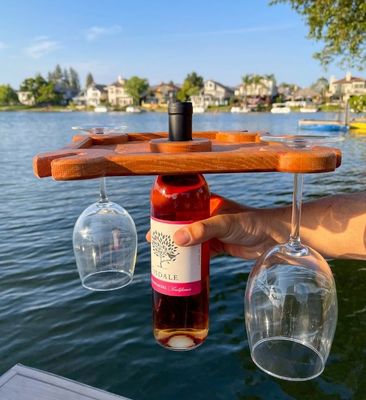 Προσαρμοσμένο λογότυπο κρατητήρα κρασιού τροφή σερβίροντας δίσκο με όρθιο τύπο μπουκάλι κρασιού Caddy