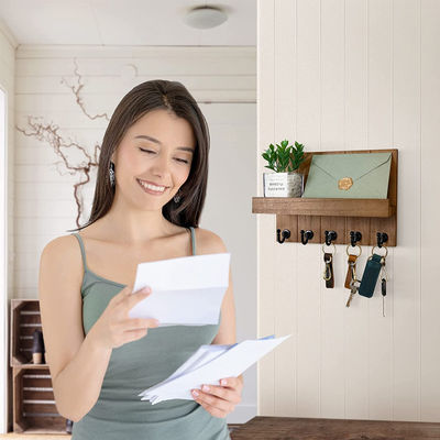 Αξονικό κλειδαριό με 4 γάντζους κλειδιών και πλωτό ράφι για τοίχο