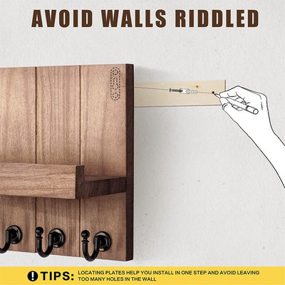 Αξονικό κλειδαριό με 4 γάντζους κλειδιών και πλωτό ράφι για τοίχο