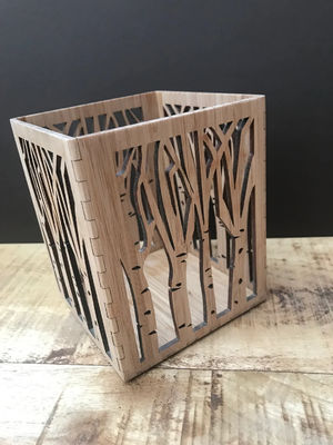 Ξύλινο απλό χρώμα κερί φανάρι για χειροποίητο τσάι Light Holders σε σχεδιασμό Laser Cut