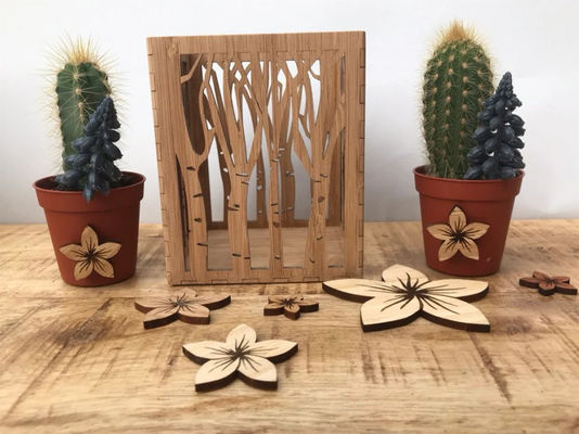 Ξύλινο απλό χρώμα κερί φανάρι για χειροποίητο τσάι Light Holders σε σχεδιασμό Laser Cut