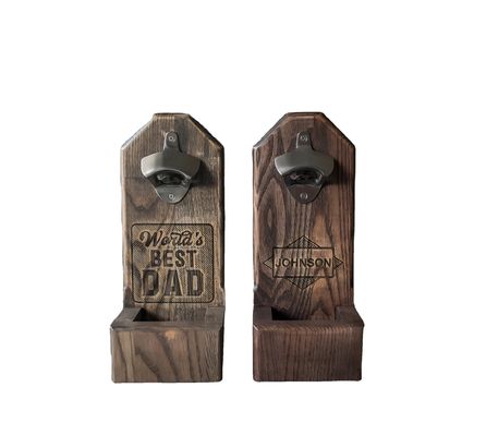 Ανοιχτήρι μπουκαλιών μπύρας από ξύλο Ιδανικό δώρο γαμπρού με εξατομικευμένη εκτύπωση λογότυπου