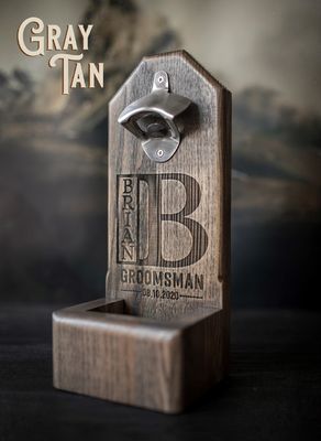 Ανοιχτήρι μπουκαλιών μπύρας από ξύλο Ιδανικό δώρο γαμπρού με εξατομικευμένη εκτύπωση λογότυπου