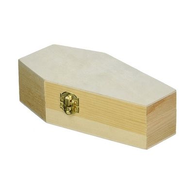 Ακατέργαστο ξύλινο κουτί φέρετρας για εξατομικευμένη απλή μαύρη συσκευασία δώρων και καλλυντικών