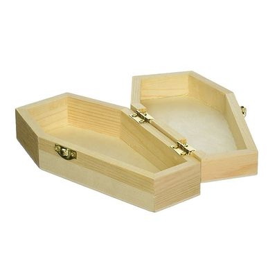 Ακατέργαστο ξύλινο κουτί φέρετρας για εξατομικευμένη απλή μαύρη συσκευασία δώρων και καλλυντικών