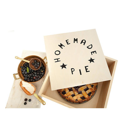 Προσαρμοσμένο λογότυπο Αποδεκτό Αρχαίο χρώμα επαναχρησιμοποιήσιμη ξύλινη πίτα κουτί επιδόρπιο κουτί ψωμί κουτί αποθήκευσης