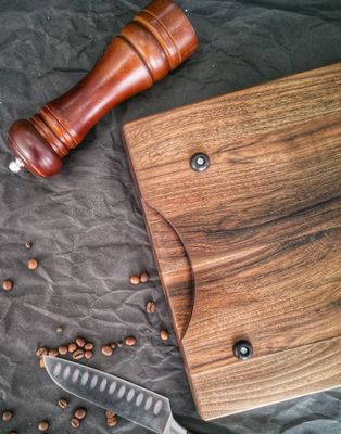 Προσαρμοσμένο λογότυπο Αποδεκτό 1.75 παχύ Μεγάλο Walnut Τμήμα Κόψιμο με Juice Groove